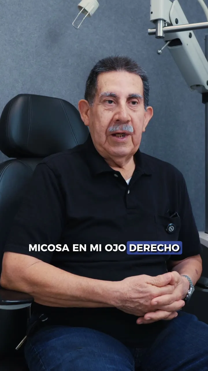 Abdías Huerta — Úlcera corneal. Abdías Huerta comparte el tratamiento de una úlcera micótica en su ojo derecho y su seguimiento de cinco a seis meses.
